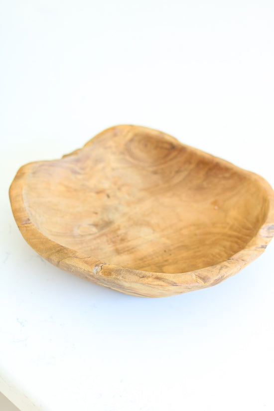 Load image into Gallery viewer, Hand-carved Teak Wood Bowl
