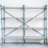 Patina Metal + Wood Shelving Unit - local pick up only