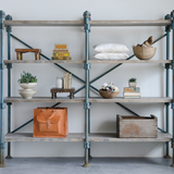 Patina Metal + Wood Shelving Unit - local pick up only