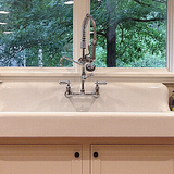 Vintage Reproduction Double Bowl Sink + Faucet - local pickup only