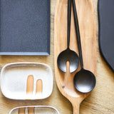 Black Stainless Salad Servers